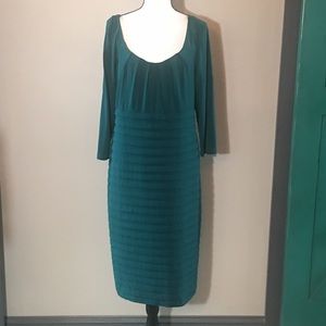 London Times Deep Teal Green Dress Size 16